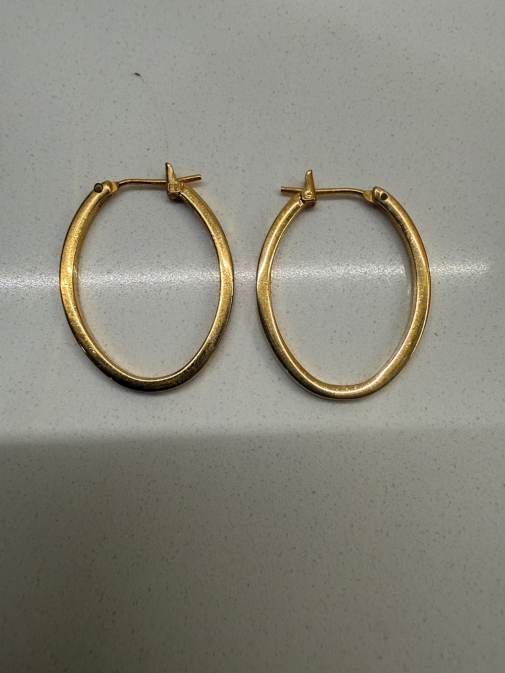 Gold Oval Hoop Earrings - Women Jewelry